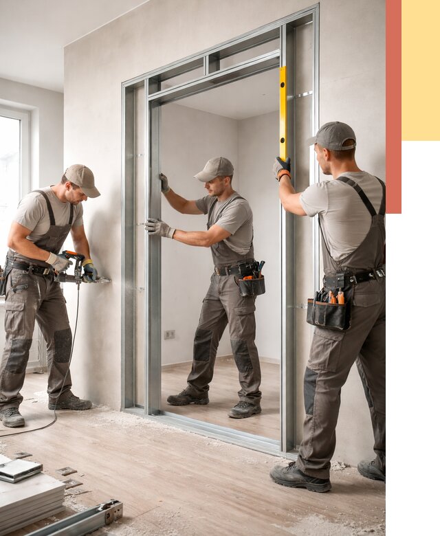 Устройство дверного проема в перегородке в Новокузнецке от 4623 руб. под ключ | ОТДЕЛОЧНИК-Нвк