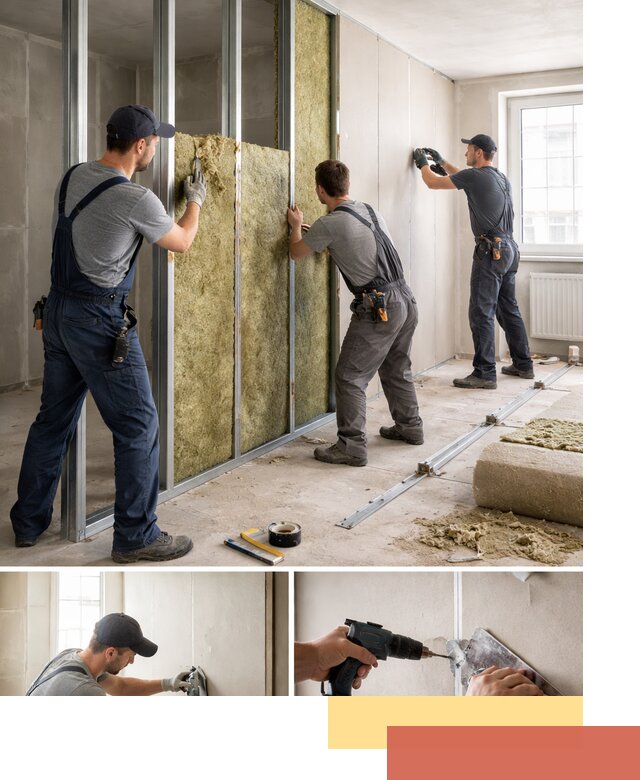 Перегородка из гипсокартона с шумоизоляцией в Новокузнецке — монтаж под ключ