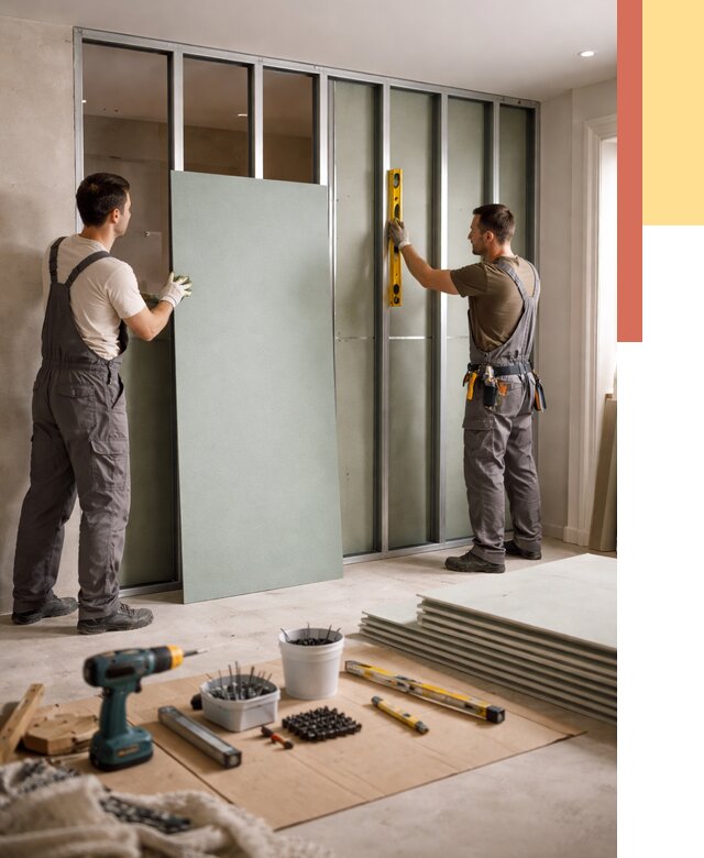 Перегородка из влагостойкого гипсокартона в Новокузнецке от 4932 руб. — монтаж под ключ | ОТДЕЛОЧНИК-Нвк