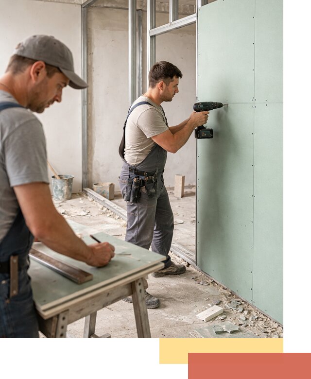 Перегородки из влагостойкого гипсокартона под ключ в Новокузнецке