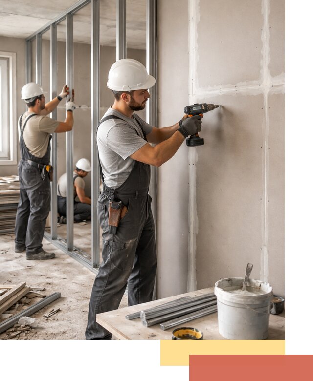 Перегородки из огнестойкого гипсокартона в Новокузнецке под ключ