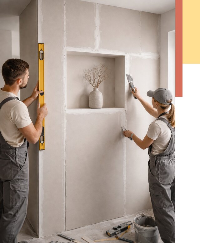 Перегородка из гипсокартона с нишей в Новокузнецке от 3339 руб. под ключ | ОТДЕЛОЧНИК-Нвк