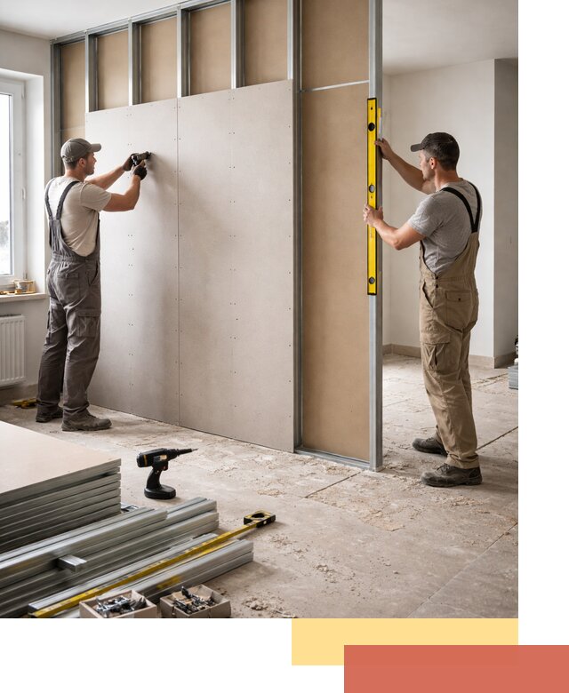 Зонирующая перегородка из гипсокартона под ключ в Новокузнецке