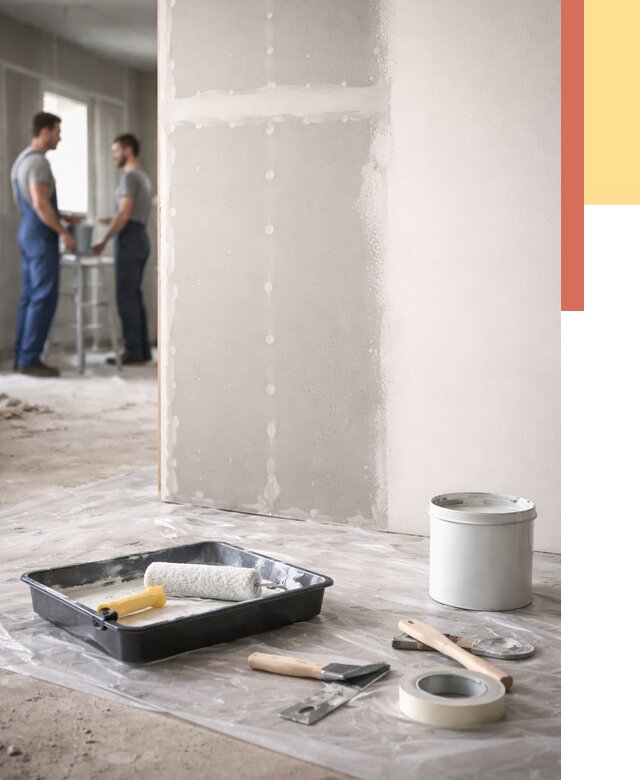 Покраска перегородок из гипсокартона в Новокузнецке от 4623 руб. под ключ | ОТДЕЛОЧНИК-Нвк