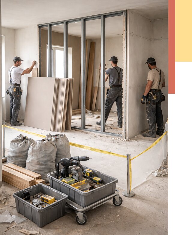 Перенос гипсокартонной перегородки в Новокузнецке под ключ от 4623 руб. | Демонтаж и монтаж – ОТДЕЛОЧНИК-Нвк