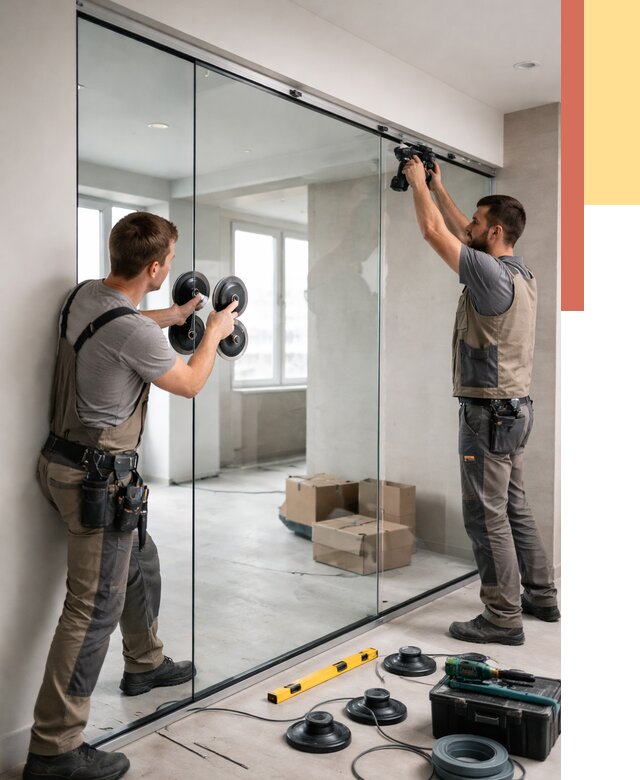 Монтаж стеклянных перегородок в Новокузнецке от 6678 руб. | ОТДЕЛОЧНИК-Нвк