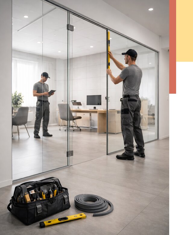 Цельностеклянные перегородки под ключ в Новокузнецке от 9760 руб. — монтаж и цены | ОТДЕЛОЧНИК-Нвк