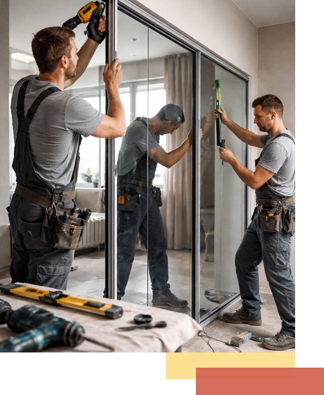 Каркасные стеклянные перегородки под ключ в Новокузнецке