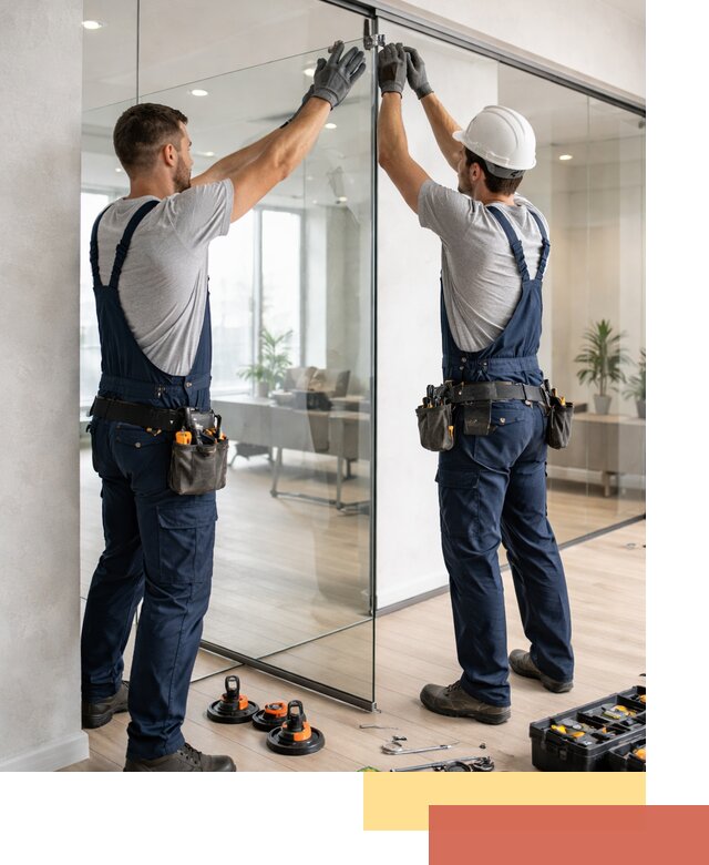 Безрамные стеклянные перегородки под ключ в Новокузнецке