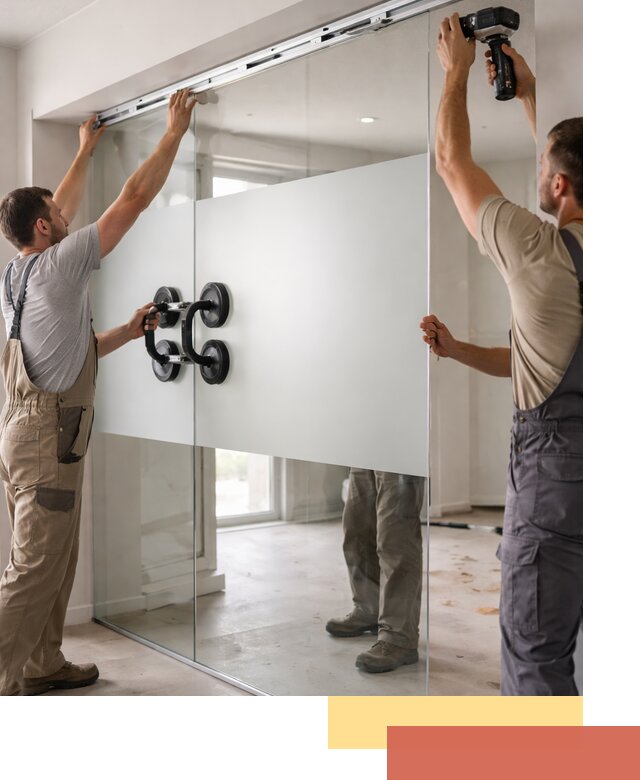 Матовые стеклянные перегородки под ключ в Новокузнецке