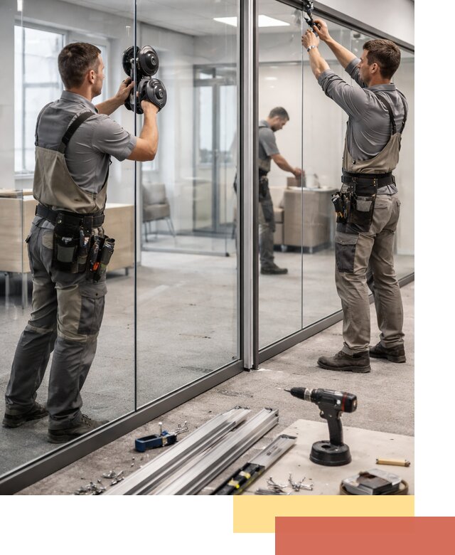 Стеклянные офисные перегородки под ключ в Новокузнецке