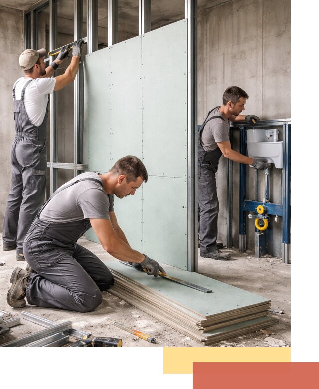 Монтаж и ремонт сантехнических перегородок в Новокузнецке