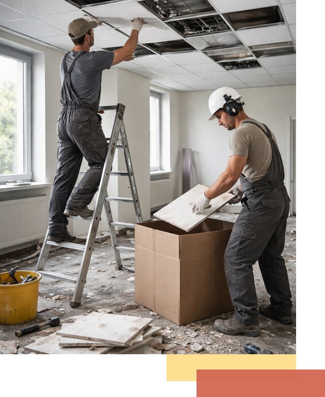 Демонтаж потолочной плитки в Новокузнецке быстро и аккуратно