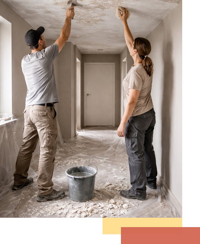 Удаление побелки с потолка в Новокузнецке — быстро и аккуратно