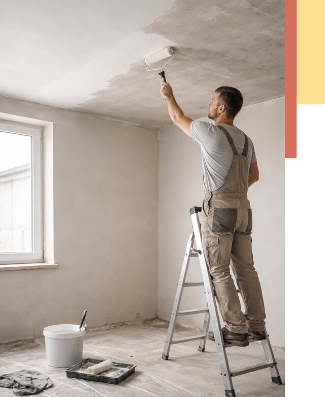 Грунтовка потолка в Новокузнецке от 2569 руб. — быстро и недорого | ОТДЕЛОЧНИК-Нвк