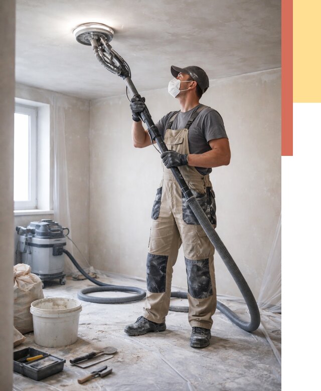 Шлифовка потолка в Новокузнецке от 3596 руб. — услуги шлифования потолка | ОТДЕЛОЧНИК-Нвк