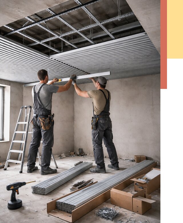 Монтаж реечного потолка в Новокузнецке от 4623 руб. под ключ | ОТДЕЛОЧНИК-Нвк