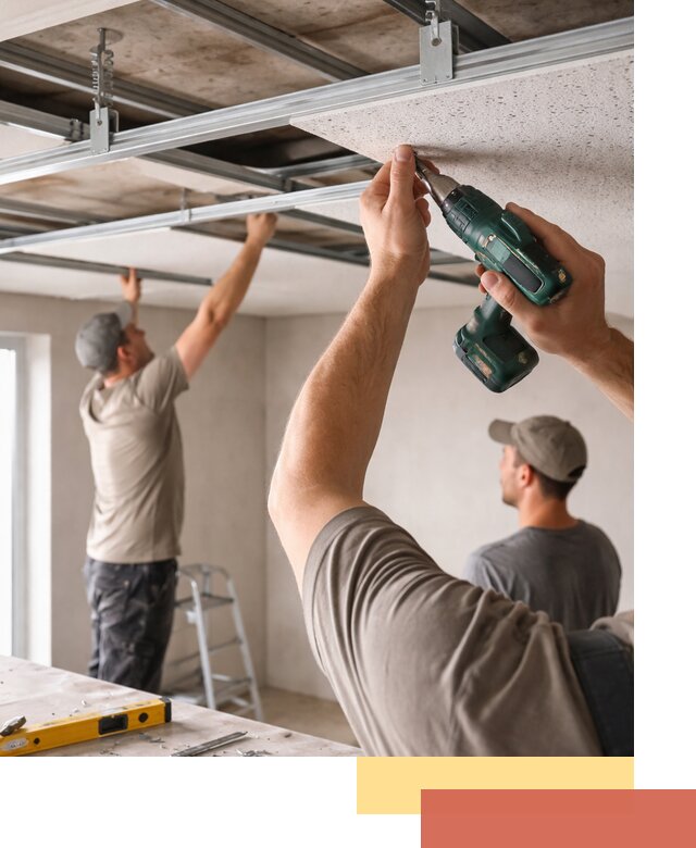 Монтаж акустического потолка в Новокузнецке под ключ