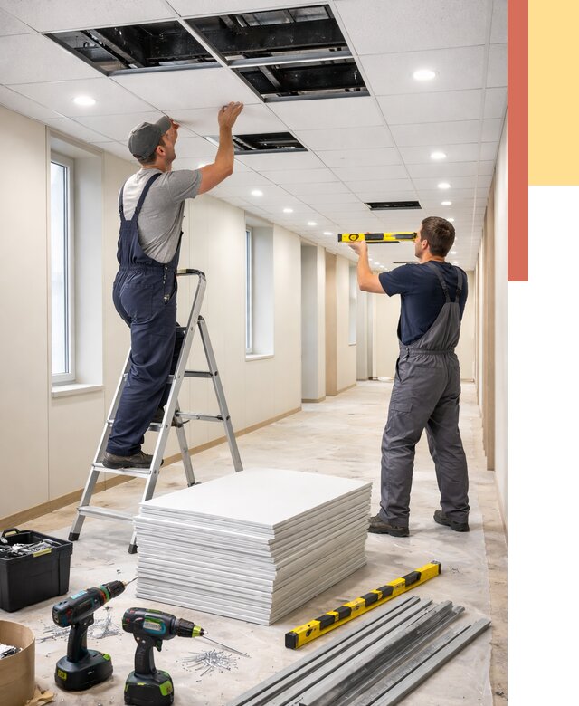 Ремонт потолка Армстронг в Новокузнецке от 4623 руб. — быстро и недорого | ОТДЕЛОЧНИК-Нвк