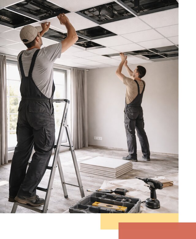 Замена плит подвесного потолка в Новокузнецке быстро и качественно