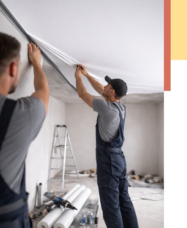 Монтаж матового натяжного потолка в Новокузнецке от 4623 руб./м² — быстро и недорого | ОТДЕЛОЧНИК-Нвк