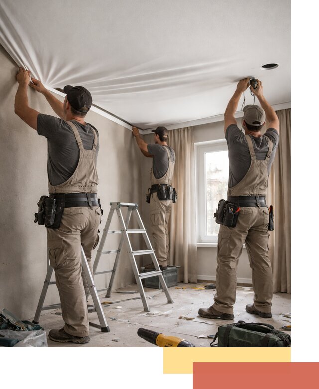 Монтаж матового натяжного потолка в Новокузнецке качественно и быстро