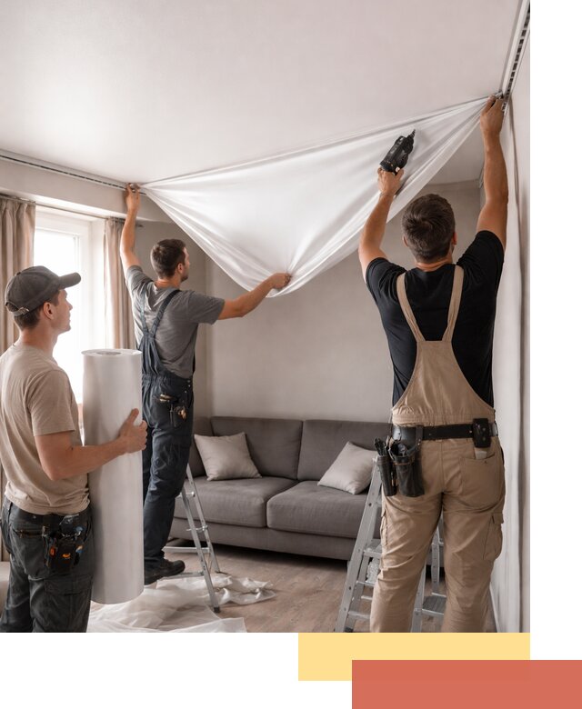 Монтаж сатинового натяжного потолка в Новокузнецке качественно и быстро