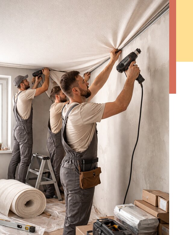 Монтаж фактурного натяжного потолка в Новокузнецке от 771 руб. — ОТДЕЛОЧНИК-Нвк