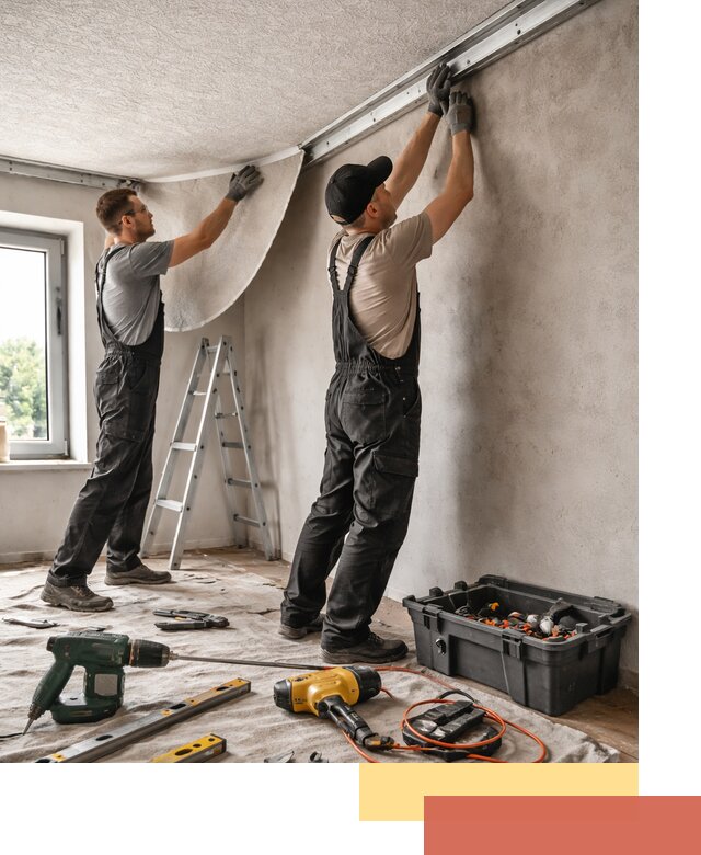 Монтаж фактурного натяжного потолка в Новокузнецке качественно и быстро