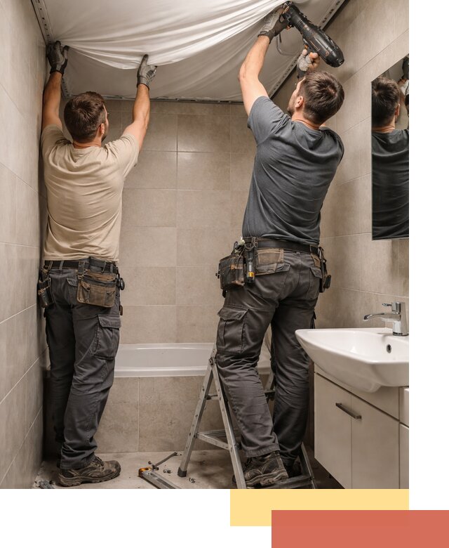 Монтаж натяжного потолка в ванной в Новокузнецке быстро и качественно