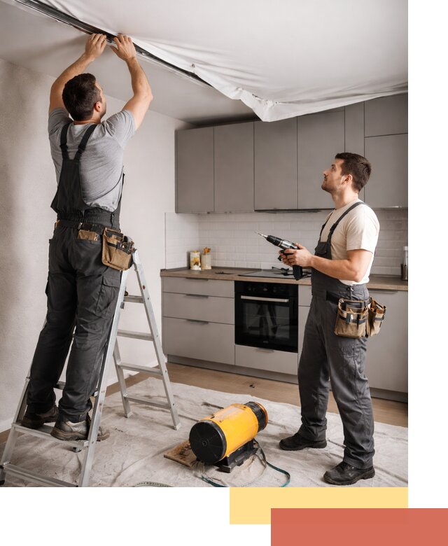 Монтаж натяжного потолка на кухне в Новокузнецке