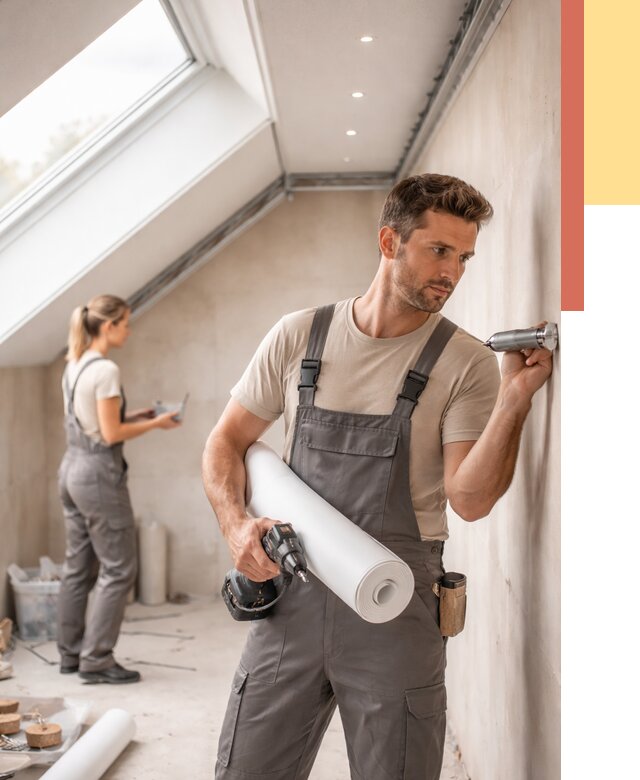 Монтаж натяжного потолка на мансарде в Новокузнецке от 3596 руб. | ОТДЕЛОЧНИК-Нвк