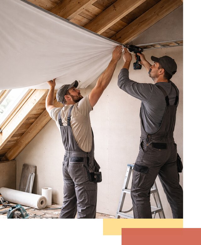 Монтаж натяжного потолка в мансарде в Новокузнецке