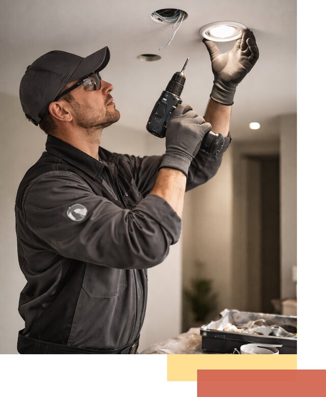 Установка точечных светильников в натяжной потолок в Новокузнецке