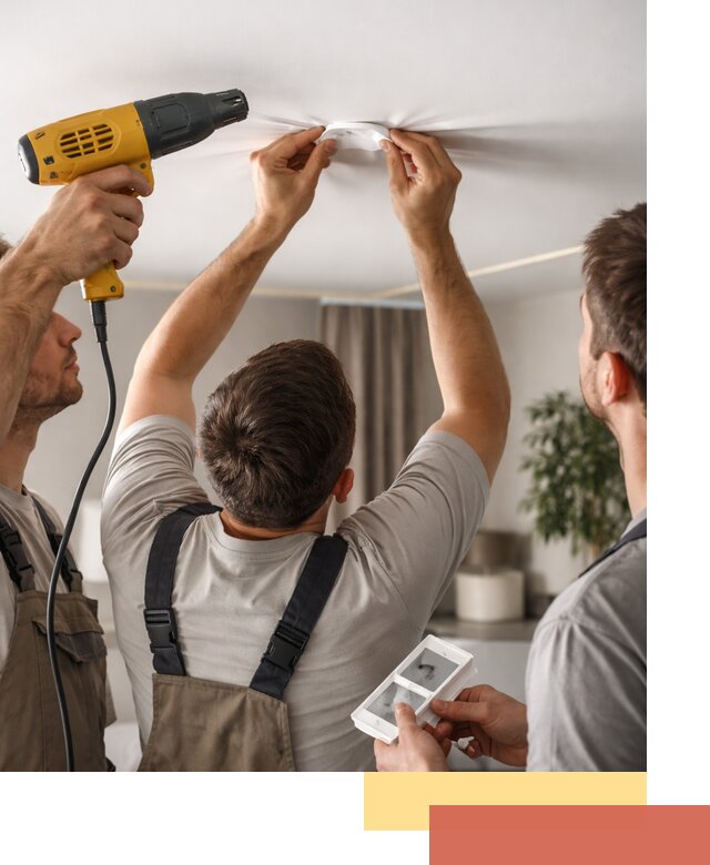 Ремонт прокола полотна натяжного потолка в Новокузнецке