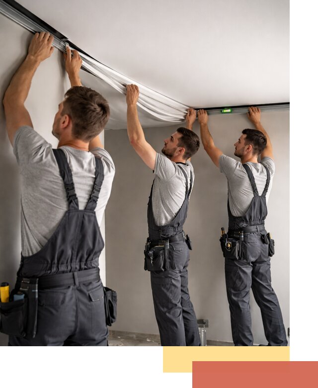 Теневые натяжные потолки в Новокузнецке: монтаж и отделка быстро и качественно