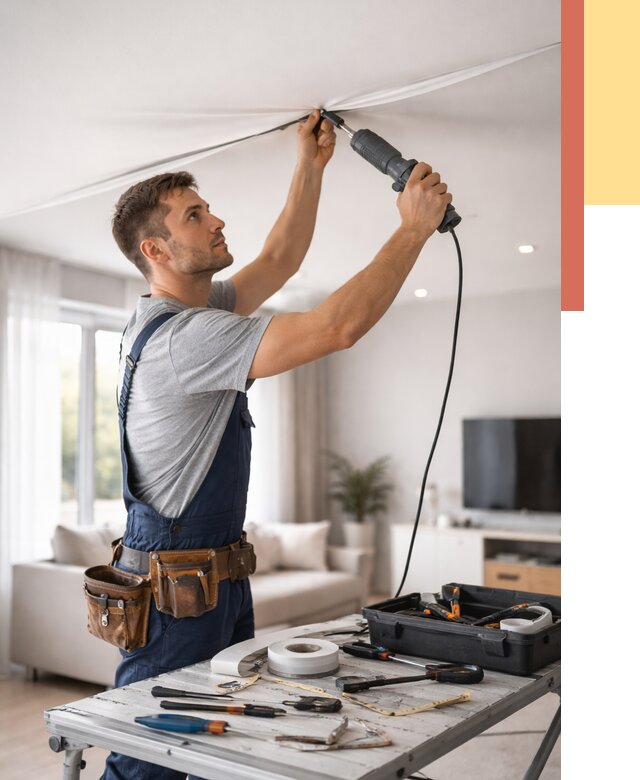 Ремонт натяжных потолков в Новокузнецке от 9760 руб. под ключ — ОТДЕЛОЧНИК-Нвк