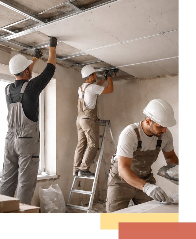 Одноуровневый потолок из гипсокартона в Новокузнецке — монтаж и отделка