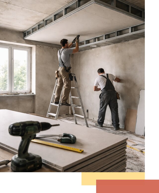 Двухуровневый потолок из гипсокартона в Новокузнецке