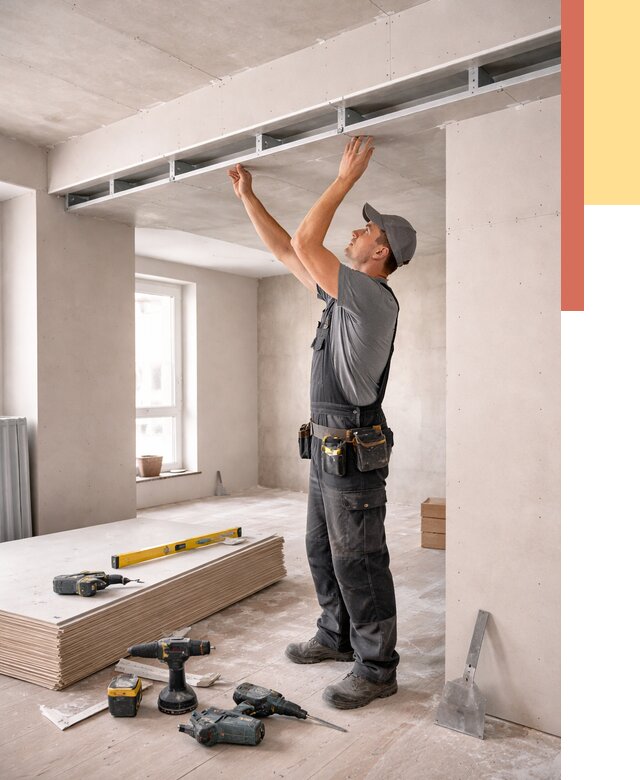 Потолок из гипсокартона с нишей в Новокузнецке от 1284 руб. под ключ | ОТДЕЛОЧНИК-Нвк