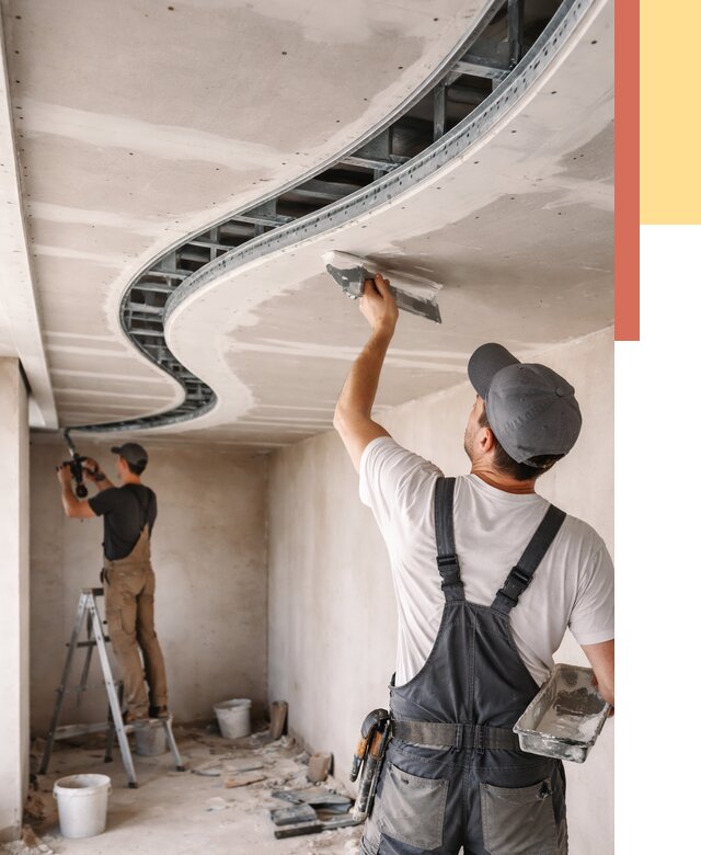 Криволинейный потолок из гипсокартона в Новокузнецке от 2158 руб./м2 | ОТДЕЛОЧНИК-Нвк