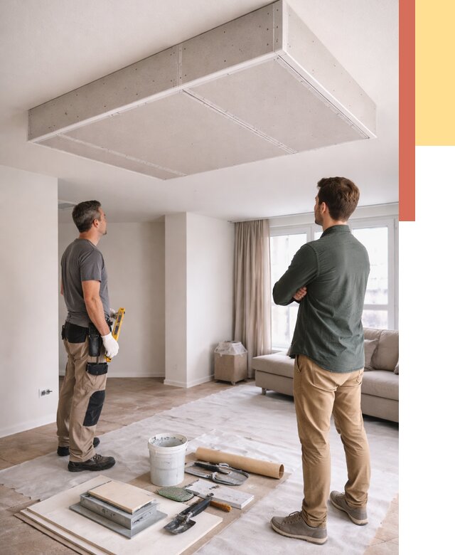 Короб на потолке из гипсокартона в Новокузнецке от 2260 руб. — монтаж и услуги под ключ | ОТДЕЛОЧНИК-Нвк