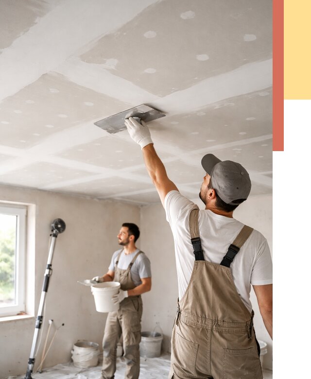 Шпаклевка потолка из гипсокартона в Новокузнецке от 3288 руб./м2 — услуги под ключ | ОТДЕЛОЧНИК-Нвк