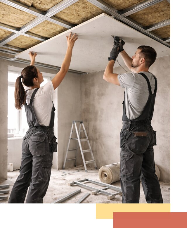 Звукоизоляция потолка из ГКЛ в Новокузнецке профессионально и надежно