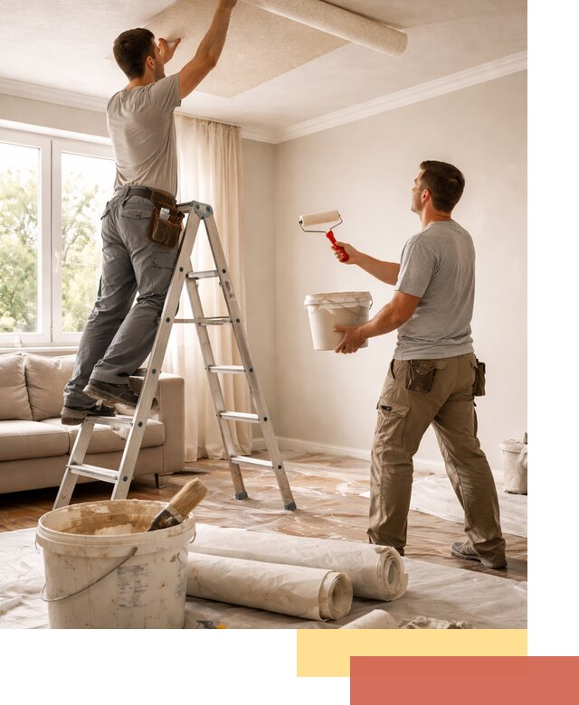 Поклейка обоев на потолок в Новокузнецке — качественно и быстро