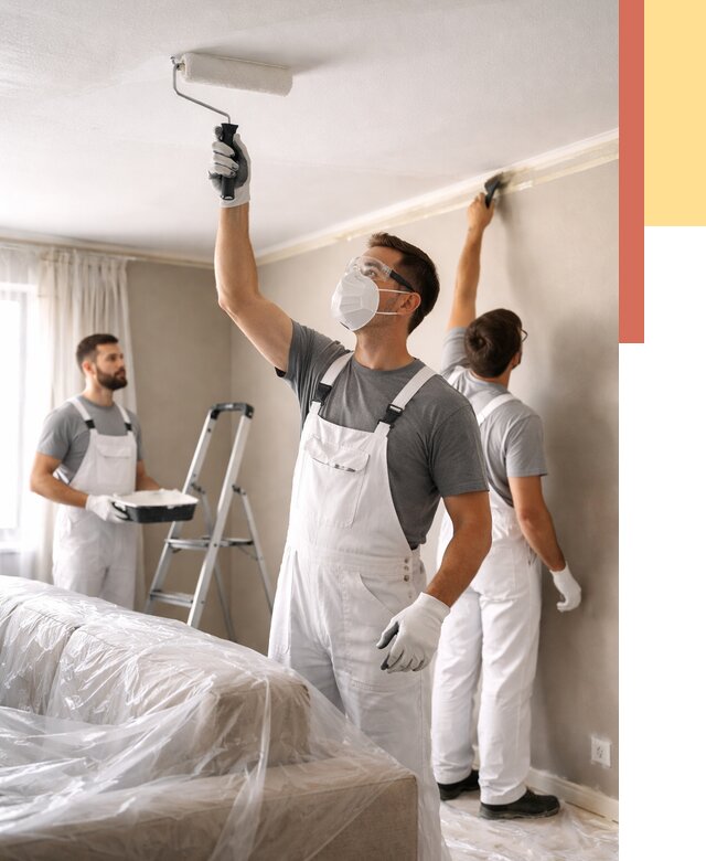 Покраска потолка водоэмельсионной краской в Новокузнецке от 2260 руб/м² — услуги под ключ | ОТДЕЛОЧНИК-Нвк