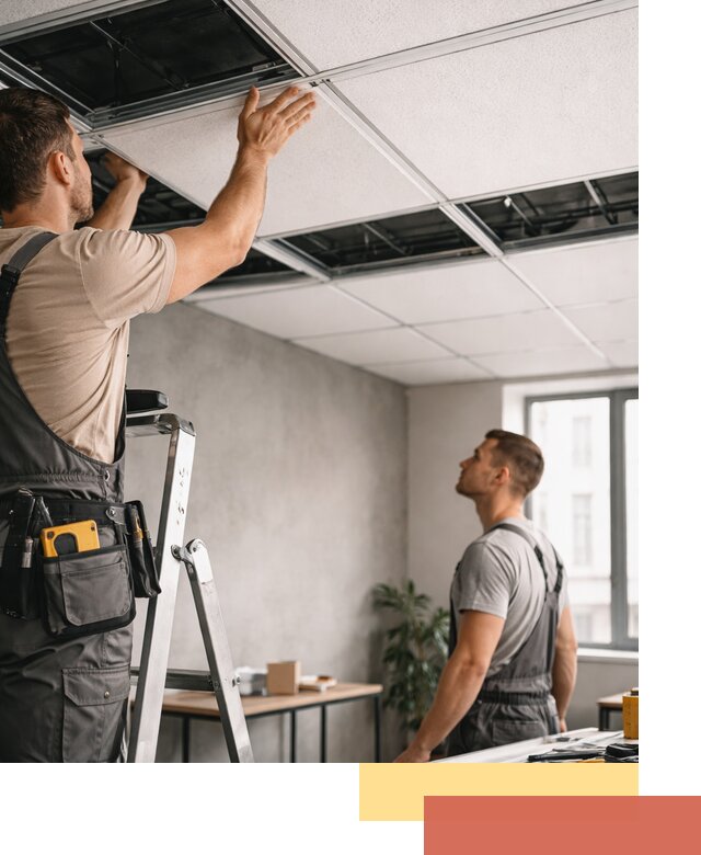 Монтаж потолочной плитки в Новокузнецке качественно и в срок