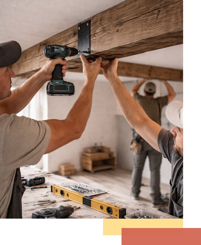 Монтаж декоративных потолочных балок в Новокузнецке